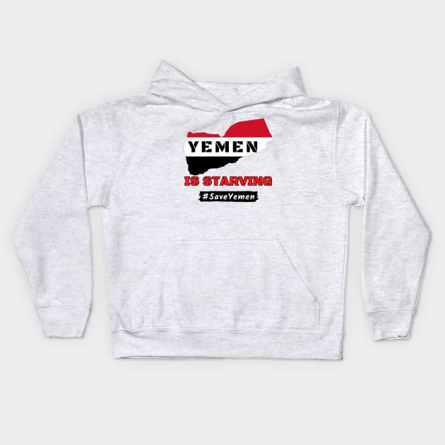 Yemen is starving - Yemen map and flag colors Kids Hoodie by Try It